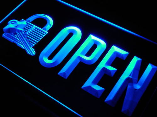 OPEN Locksmith Key Cutting Shop Neon Light Sign